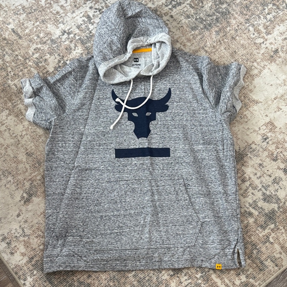 Under Armour Gray Hoodie with Bull Graphic